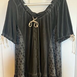 POL Charcoal Gray Women's Top